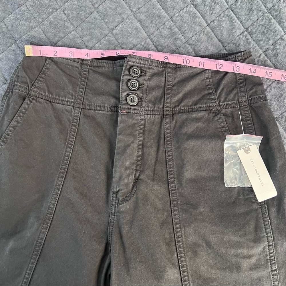 Anthropologie Pilcro Wide Leg Flared Pant Women’s Size 27 Black High Rise CL - Picture 5 of 12